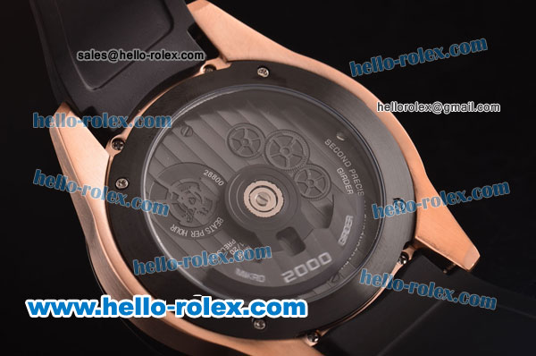 Tag Heuer Mikrogirder 2000 Chronograph Miyota Quartz Rose Gold Case with PVD Bezel and Brown Dial - Click Image to Close